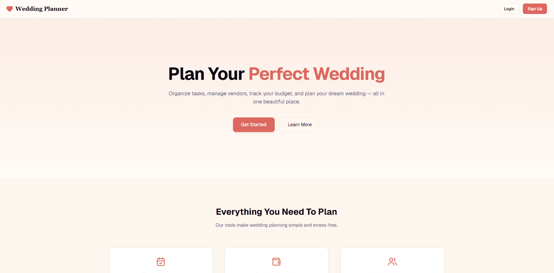 Wedding Planner App